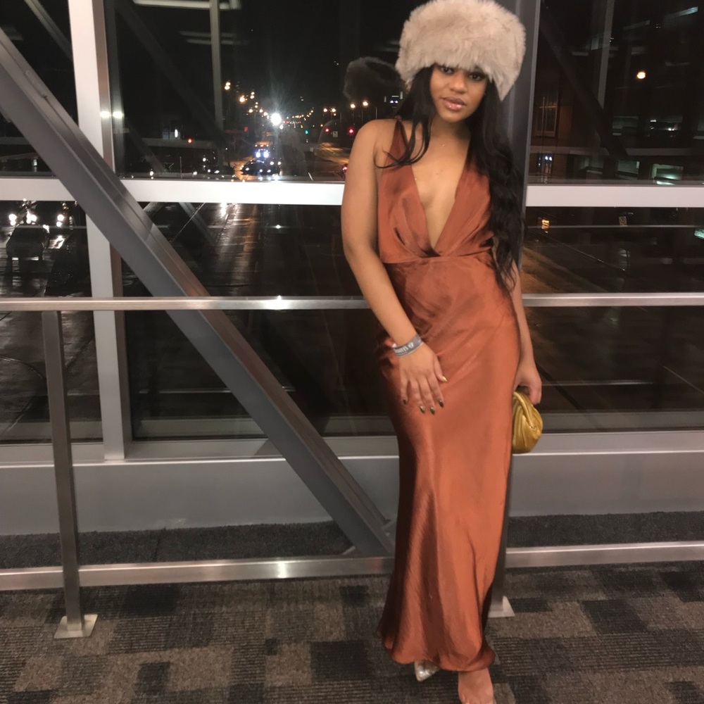 HOCB Satin Floor Length Gown